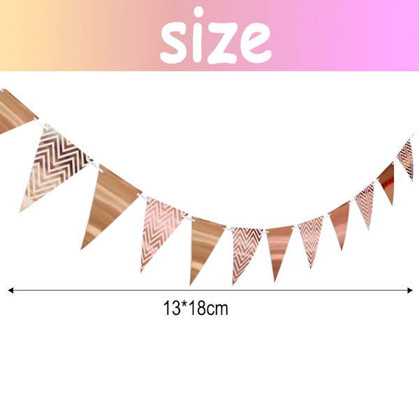 4Set Hot Gold Triangle Flag Pennant Banner Bunting Party