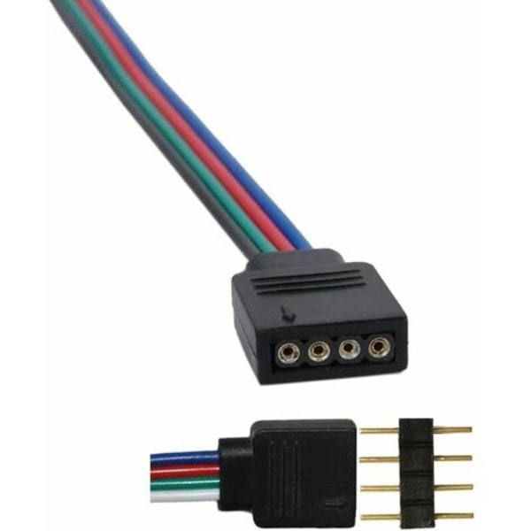 10 st 3528 5050 RGB LED-remsanslutningar 4-stifts 6,4 tum hane och