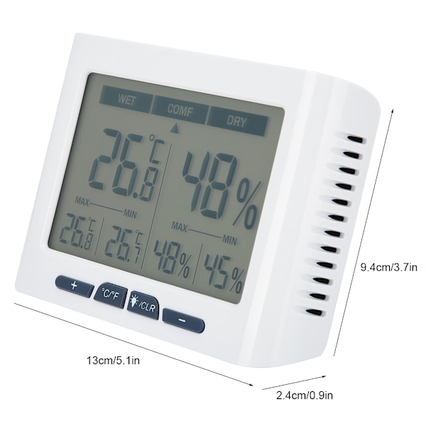 Trådlös digital hygrometertermometer, väderbeständig multisensor inomhus utomhusmätare med pekskärmsbelyst monitor för omfattande klimat