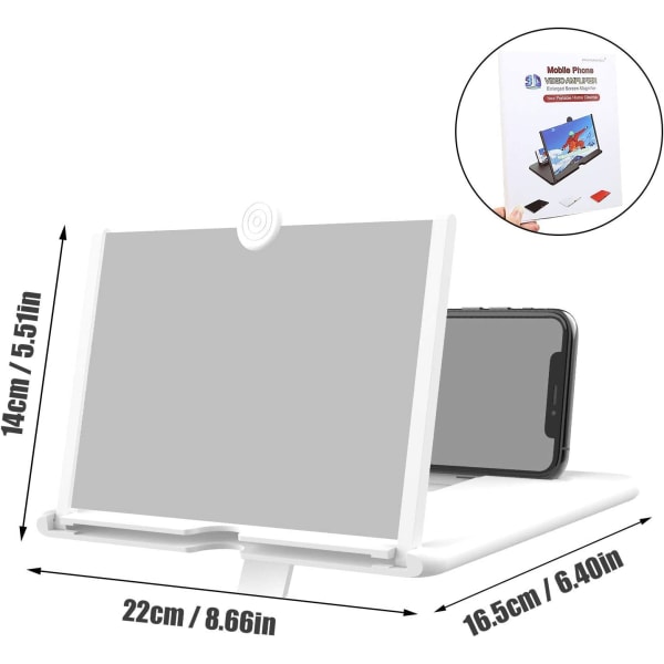 Bærbar telefonforstørrelsesglass, 3D-skjermforstørrelsesglass Telefonstativ Smartp
