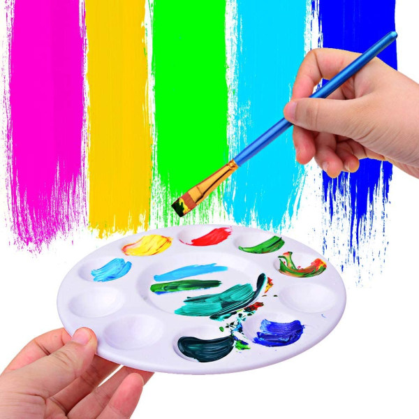 Målarbricka-paletter, plastfärgpallar för barn eller studenter 20+6