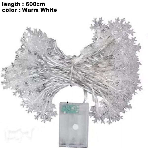 19.6ft 40st LED Julminibelysning, batteridriven för Indo Warm White
