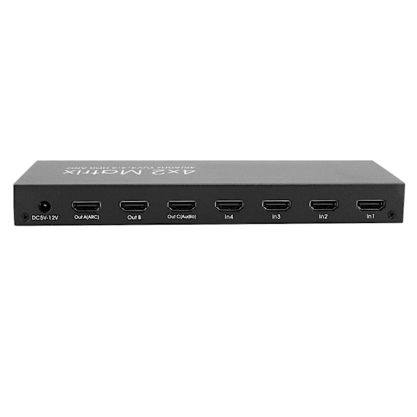4x2 4K 60HZ HDR ARC Matrix Switcher Splitter Adapter med Fjärrkontroll (110-240V) UK