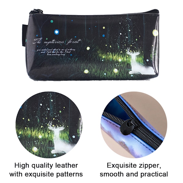 Pennfodral Pennfodral, Läder Student Stationery Pouch Dragkedja