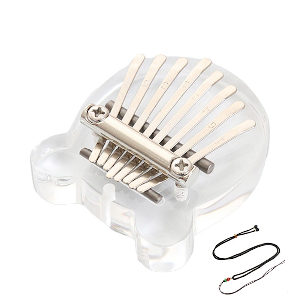 8 Tangenter Mini Kalimba Tommelfingerklaver Klar Akryl Fingerklaver med