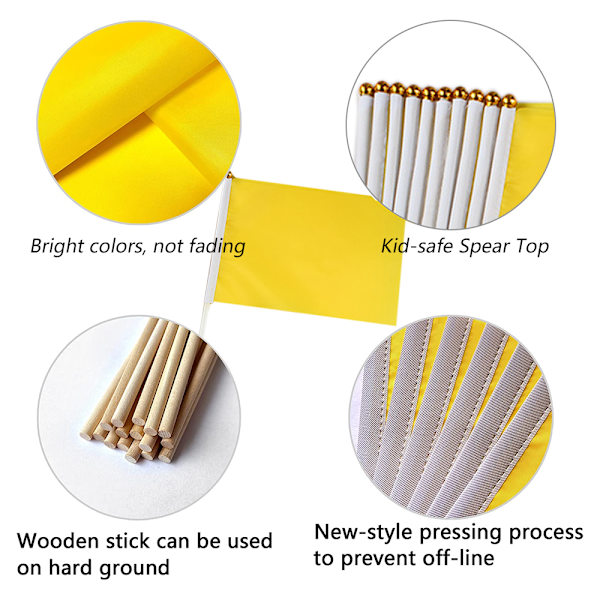 20-pack med små flaggor på pinne, enfärgade DIY-flaggor för fester