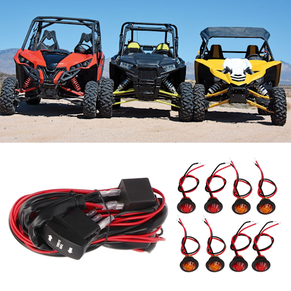 UTV Blinklys Rockerbryter ATV Vei-lovlig Lyssett Blinklys Blinklysrelé Seleutskifting for Polaris Ranger RZR Vertikal Grønn Blink