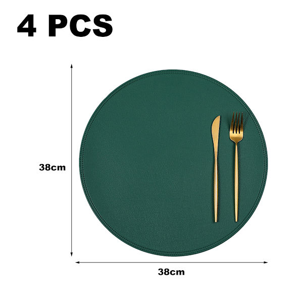 Nahkaiset paikka-alustat 3 kpl PVC pyöreät eristävät alustat Ravintola hotelli paikka-alustat värilliset lasinaluset