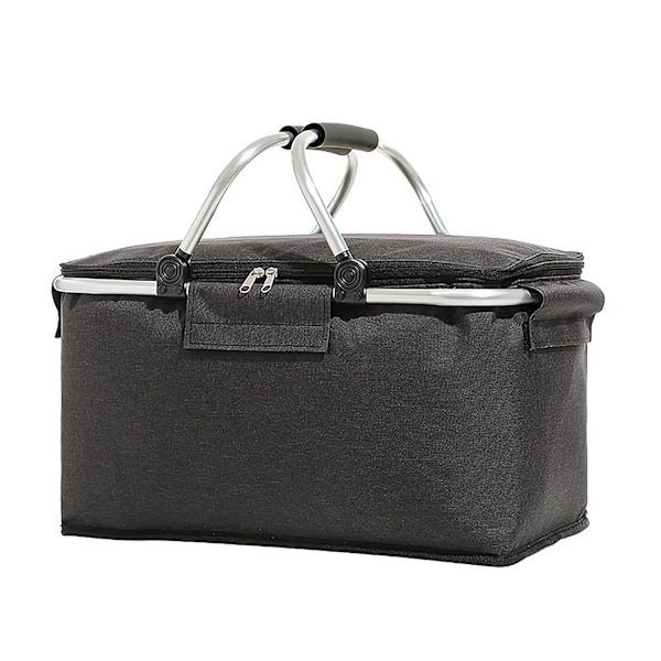 Isolerad picknickkorg 30L hopfällbar isolerad matkasse picknickset och resväska, stark aluminiumram vattentät foder hopfällbar design