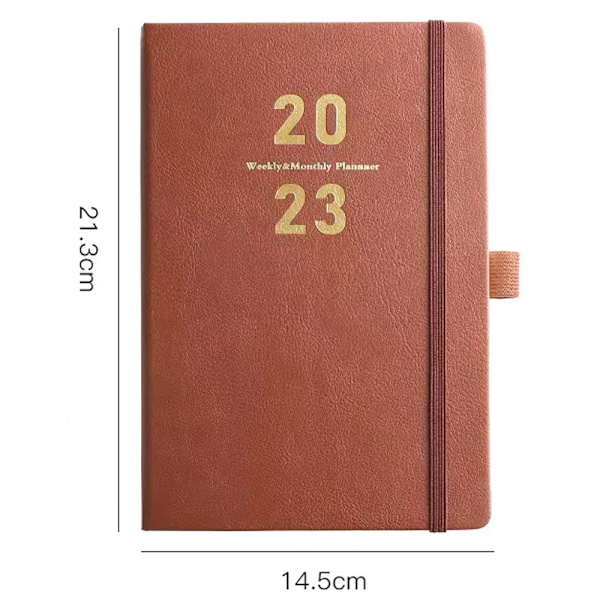 Planlægger 2023, 2023 Agenda bog Hard face notebook med pen,