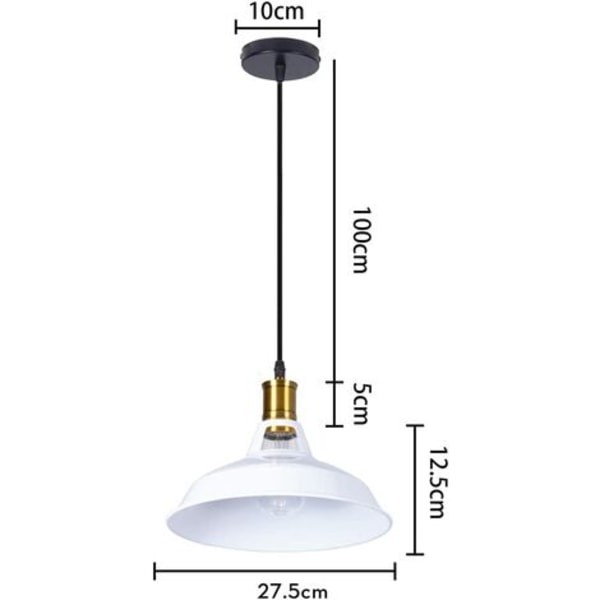 Vintage industriell hängande lampa E27 LED-lampa retro tak