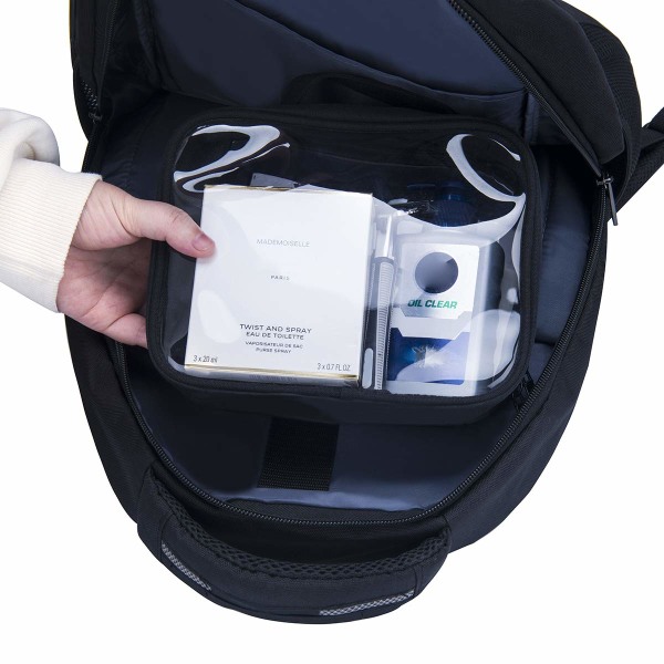 TSA-godkänd toalettväska med handtagsrem, genomskinlig resa