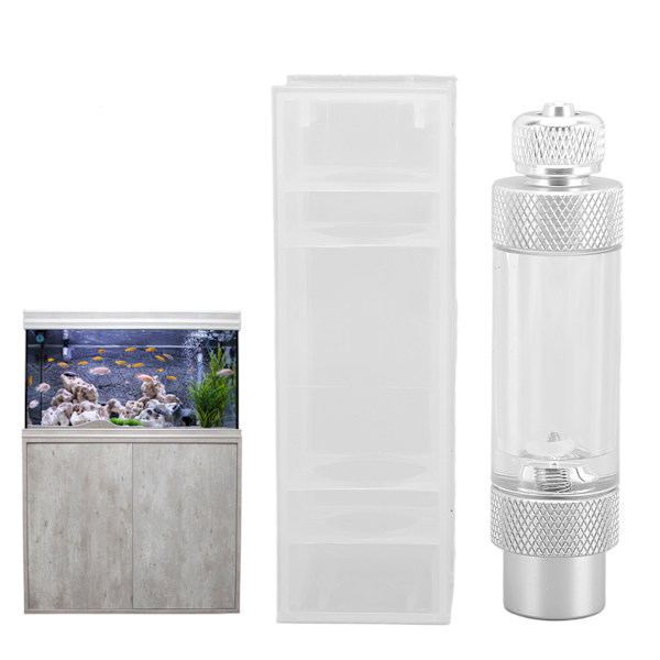 CO2 Boble Tæller Forhindre Tilbagevenden Nøjagtig Tælling Aluminium Legering Akvarium CO2 Regulator til Fisketanke Enkelt Hoved 80 X 20mm/3.14 X 0.79in