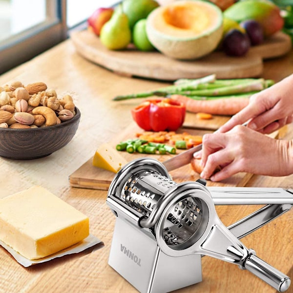 Multifunktionel roterende ostehøvl til parmesan, cheddar,