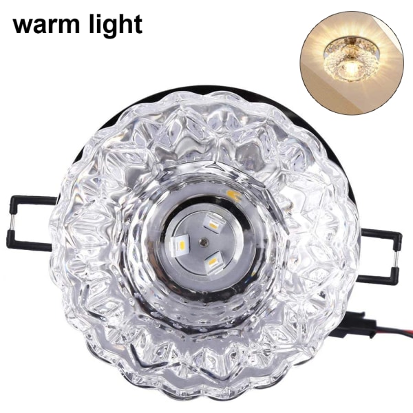 Crystal LED Downlight, 5W infälld taklampa med bländare,