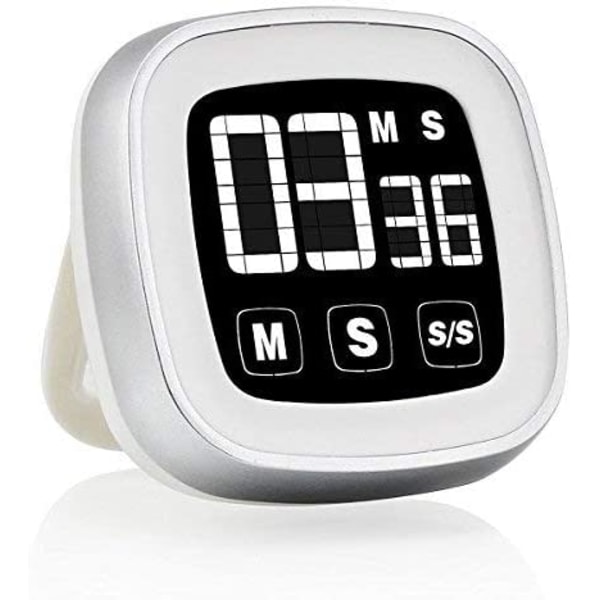 Touch timer, timer, elektronisk timer, kökstimer, stor skärm bakgrundsbelysning med alarm, magnetisk baksida