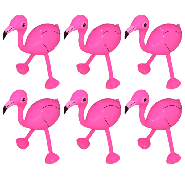 6 stk. oppustelige lyserøde flamingoer til oppustelig flamingo-fest