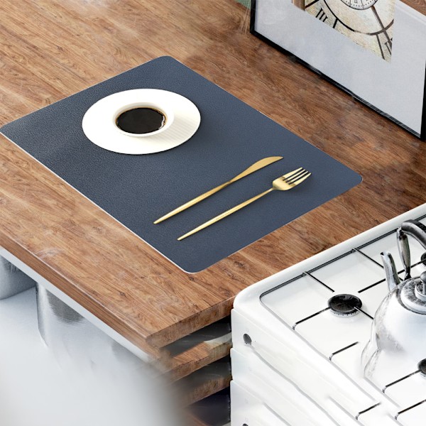 Konstläder Placemats, PU Bordstabletter, Set om 4, Vattentäta,
