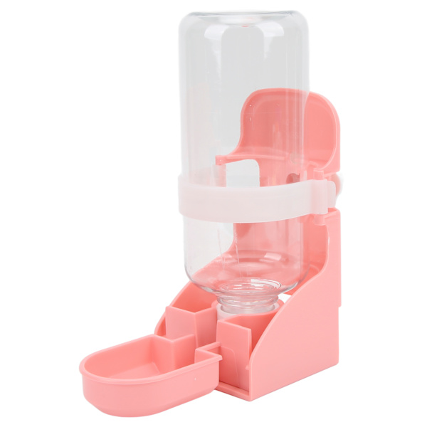 Liten hengevannsdispenser for kjæledyr 500 ml / 17 oz Automatisk vannflaske for kanin, chinchilla, marsvin, pinnsvin, ilder, rosa