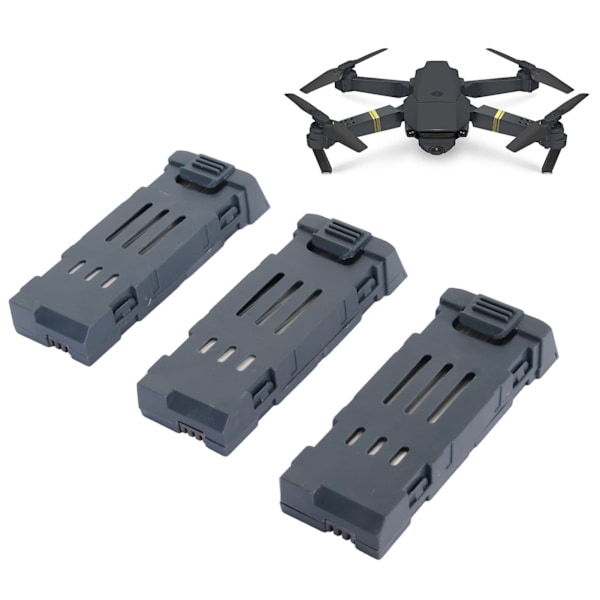 3 stk. 3,7V 600mAh UAV litiumbatteri med høj kapacitet Quadcopter litiumbatteri med ladekabel til E58 E68 JY109 998PRO