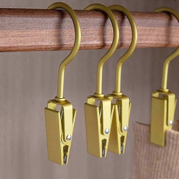 6 stk. Multifunktionel krogclips i aluminiumslegering til hatte, nederdele og tøjopbevaring