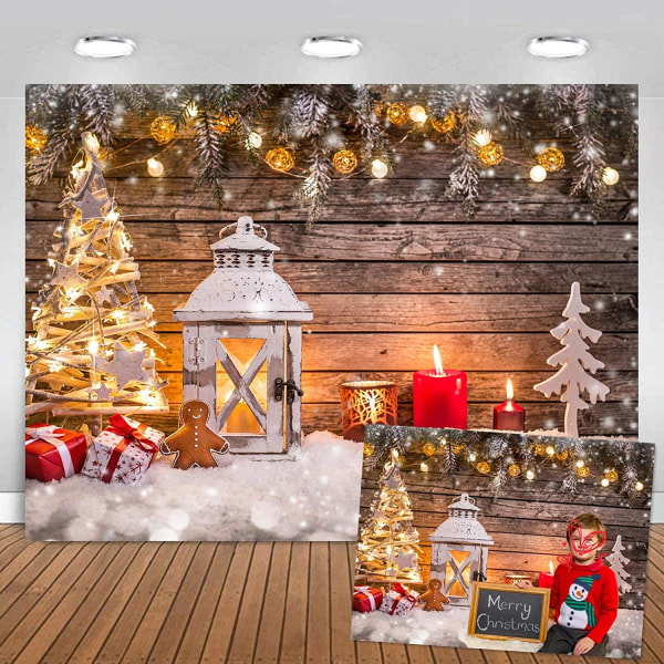 Selens 2x1,5m Weihnachts Hintergrund Fototuch Lebkuchenmann Kerz