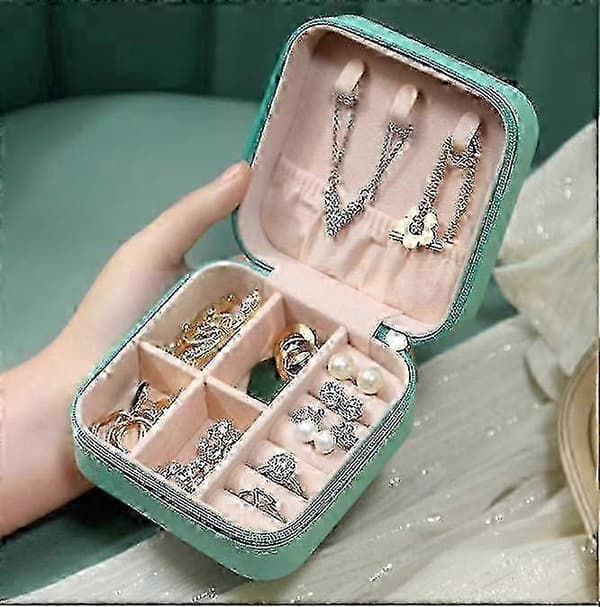 Mini smyckeskrin ringorganisatörsfodral för flickor och kvinnor white 10*10*5cm
