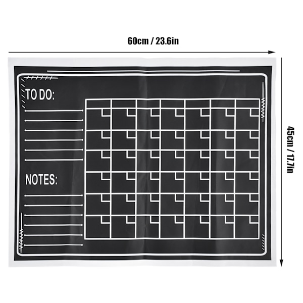 Inramad Magnetisk Krittavla Månadskalender, Idealisk För Hemmaundervisning, Dekorativ Design Med Självhäftande Baksida, 45X60Cm
