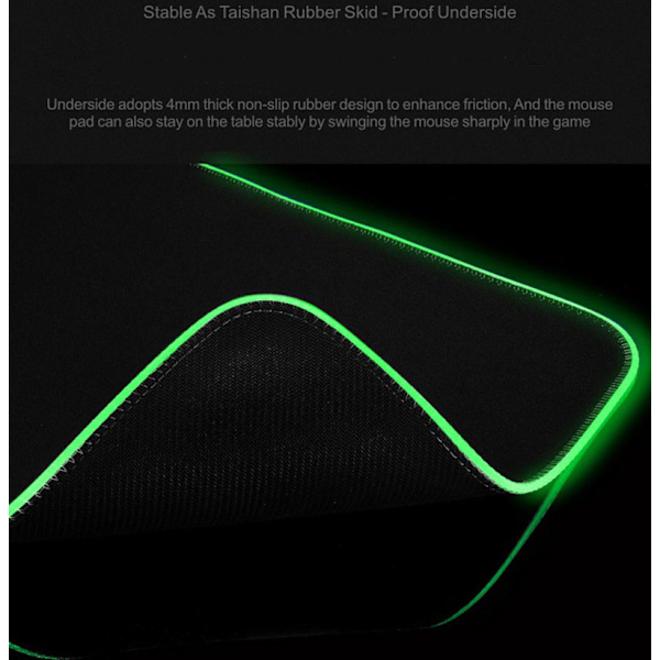 RGB Gaming Musemåtte, XXL, 800*300mm, Soft-Led-Musemåtte, Computertastatur-Musemåtter Matte, Sort