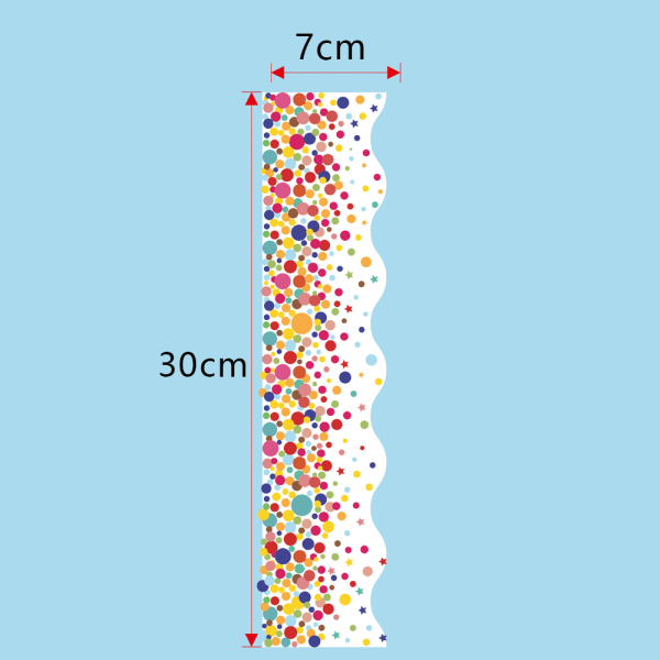65,6 fod opslagstavle kanter - konfetti scalloped kant