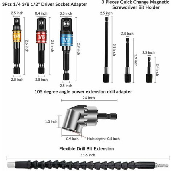 Drill Extension Kit 1Pcs Fleksibel Forlengelse - Skrutrekker og