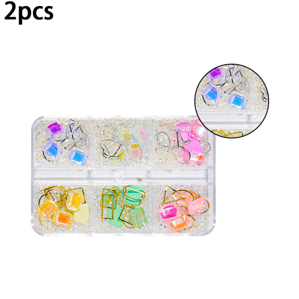 3D Candy Color Glass Beads Nail Art -lisävarusteet Mermaid Crystal