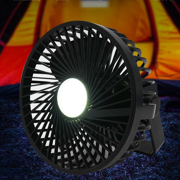 Bärbar Tältfläkt för Camping, Superljus Campinglykta, Slitstarkt ABS-material, Universell Golfbilsfläkt, Långvarig Kylning och Belysning, Bärbart Tält