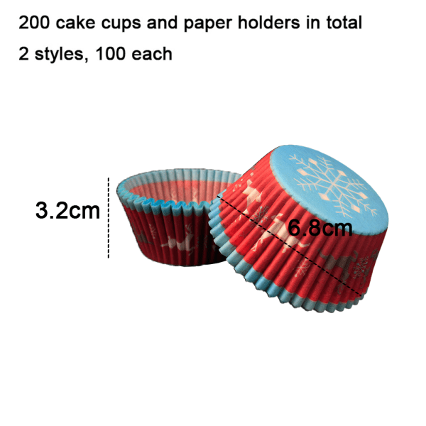Cupcake Liners Fettfast papper Bakformar 200-Count style 4