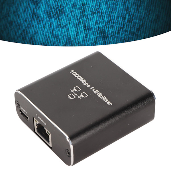 Ethernet Splitter RJ45 Netværksport 1 til 2 Port Aluminiumlegering Gigabit Netværksswitch 1000Mbps