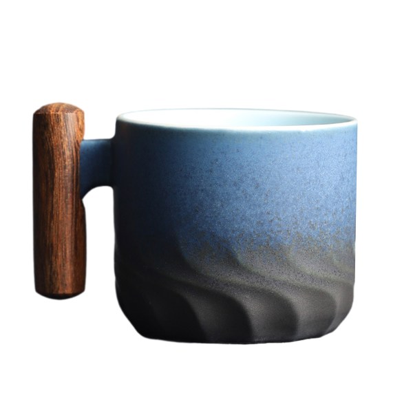 Træhåndtag kaffekop keramisk kaffekop kaffepillekop keramisk tekop keramik lille kop kaffe eller te med 70ml.