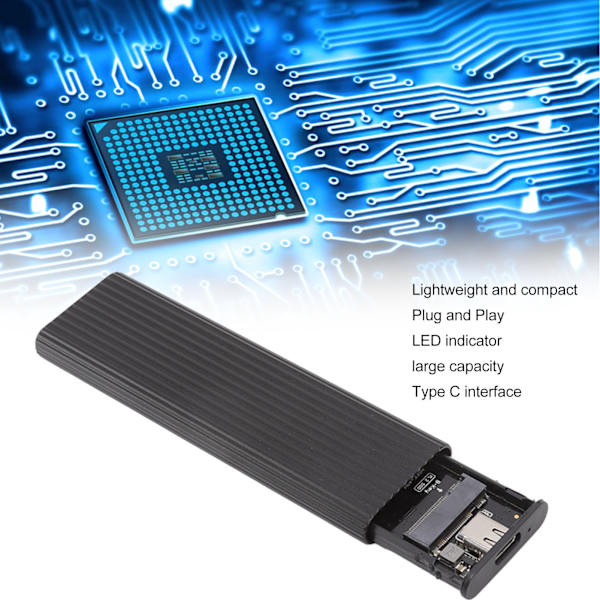 M.2 NVME SATA SSD-kabinet adapter USB C 3.1 M.2 SSD-kabinet adapter med aluminiumskal til SSD-størrelse 2242 2260 2280