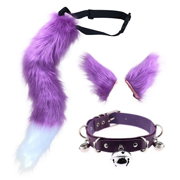 Kattører og hale sett for voksne ører hale sett kunstig pels hale for barn nakke choker Halloween julefest forsyning