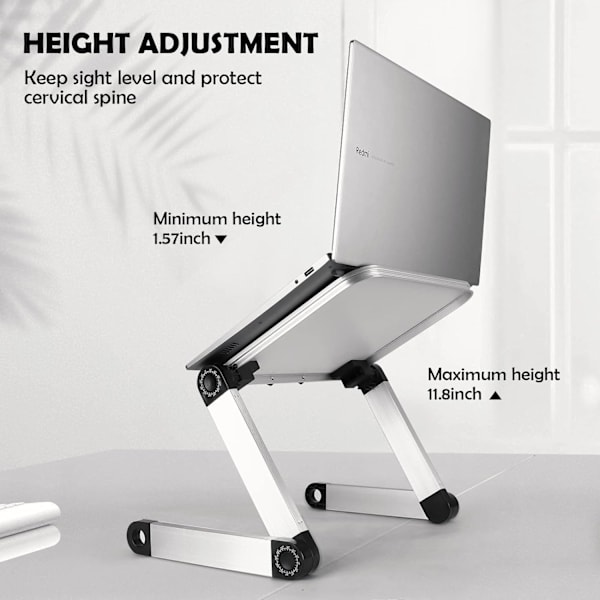 Højde- og vinkeljusterbar bogstand - Ergonomisk stand til tunge lærebøger og tablets, sammenklappelig (hvid)