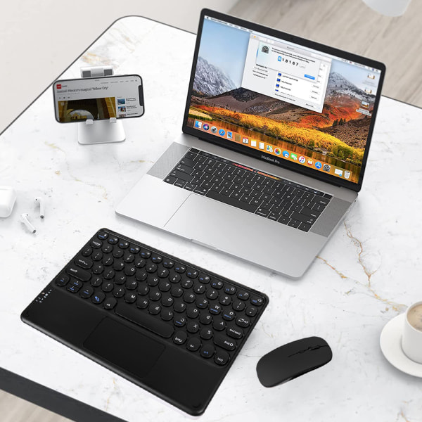 1 sett Bluetooth-tastatur Bluetooth-mus med