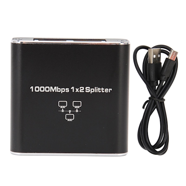 1000Mbps Ethernet-kaapelijakaja 1-2-yhteensopiva Cat5 Cat5e Cat6 Cat7 - Kaksi laitetta jakavat RJ45-verkkosplitterin