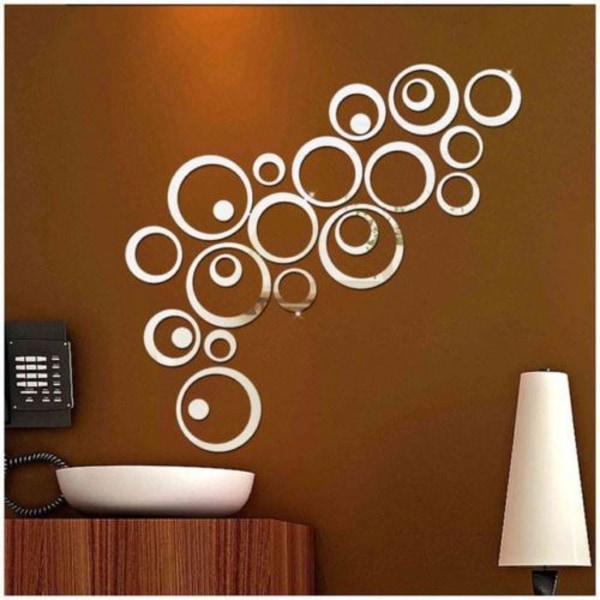 24 Pices Miroir Acrylique Amovible Sticker Mural Decal Maison Dcoration