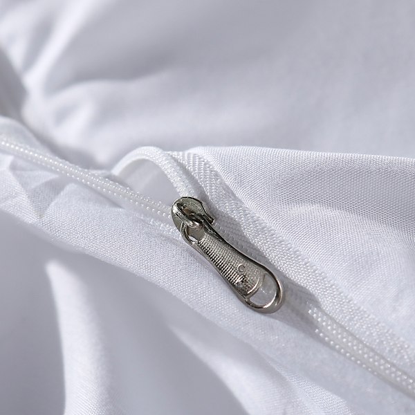 3-delat Set Modern Stil Rynkad Polyester Sängkläder Kuddfodral Täcke (Vit Queen)