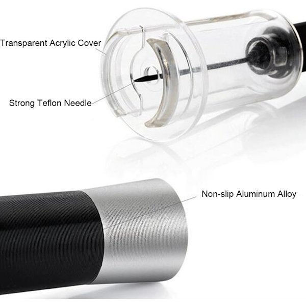 Tire Bouchon, Un Tire-Bouchon à Pression d'air Cork Pops Out Ouvre Bouteille Décapsuleur Ouvre Bouteille Vin Outils, Vin Accessoire (Noir)