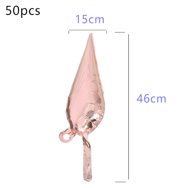 Stjerne folie balloner metalliske - 15x46cm, 50 stk., pigballon