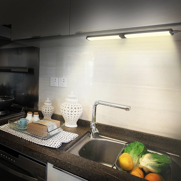 Plug and Play Bänkbelysning, 3 st Varmvita Energibesparande LED-rörarmaturer