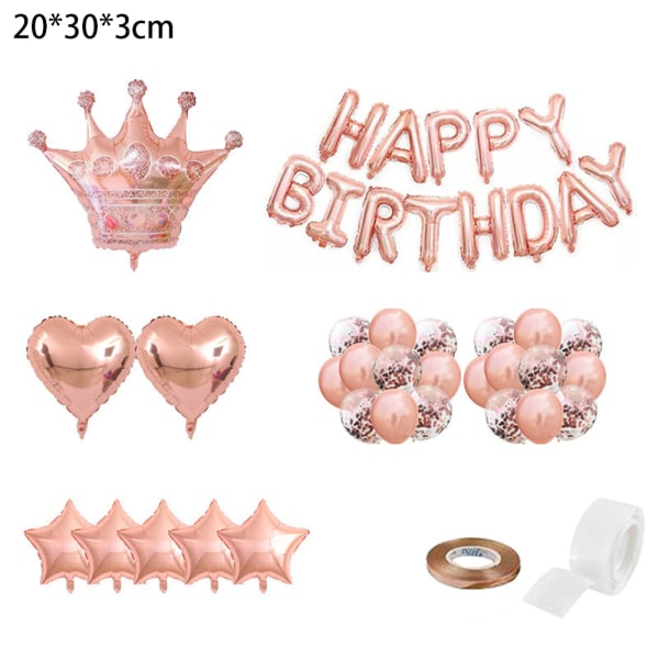 Crown syntymäpäivä set Foil Happy Birthday Balloons, Birthda