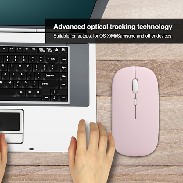 Mus Rosa Trådlös Bluetooth 5.0 2-läges Tyst Bärbar Datortillbehör 2.4GHZ