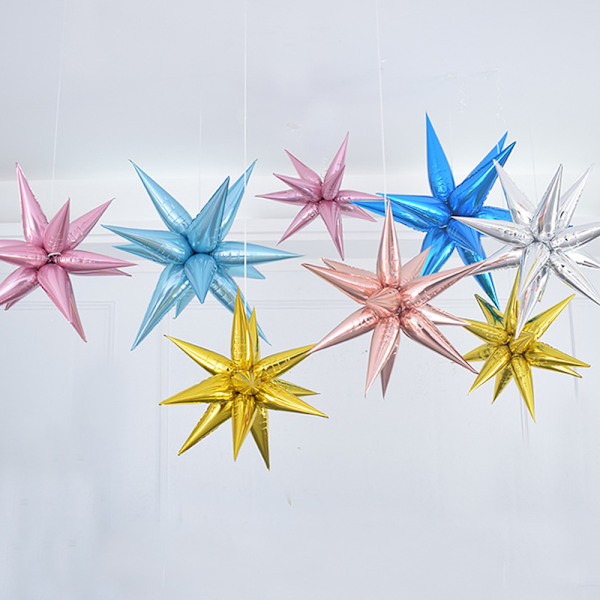Stjernefolie balloner metalliske - 15x46cm, 50 stk., pigballon