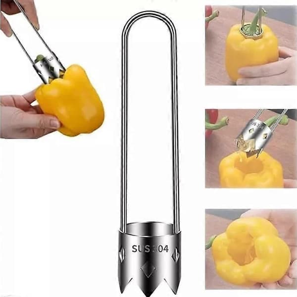 Fruit Corer, Fruit and Vegetable Corer, Stainless Steel Pepper Corer 1pc